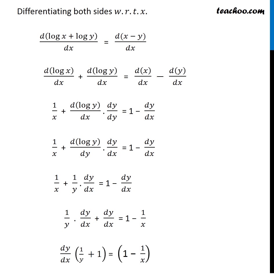 Ex 5.5, 15 - Chapter 5 Class 12 Continuity and Differentiability - Part 2