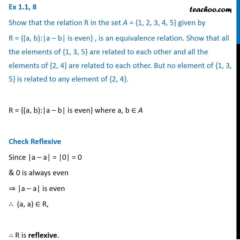 Ex 1.1, 8 - Chapter 1 Class 12 Relation and Functions - Part 2