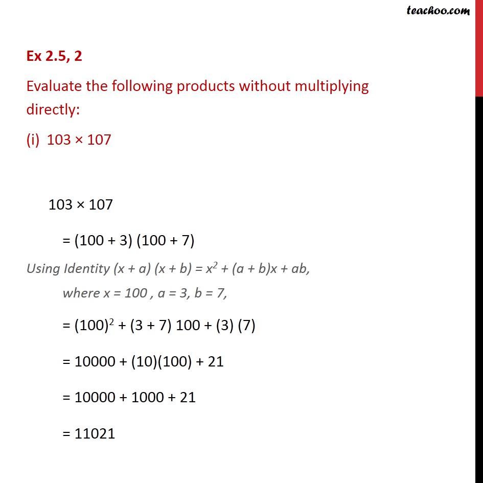 Ex 2.5,2 - Evaluate the products without multiplying directly - Ex 2.5