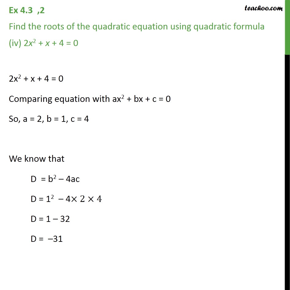 Ex 4.3, 2 - Chapter 4 Class 10 Quadratic Equations - Part 7