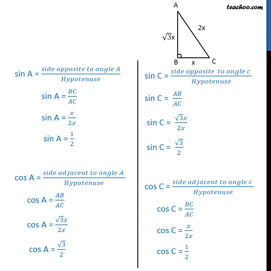 Ex 8.1, 9 - In ABC, if tan A = 1/ root 3, find sin A cos C - Ex 8.1