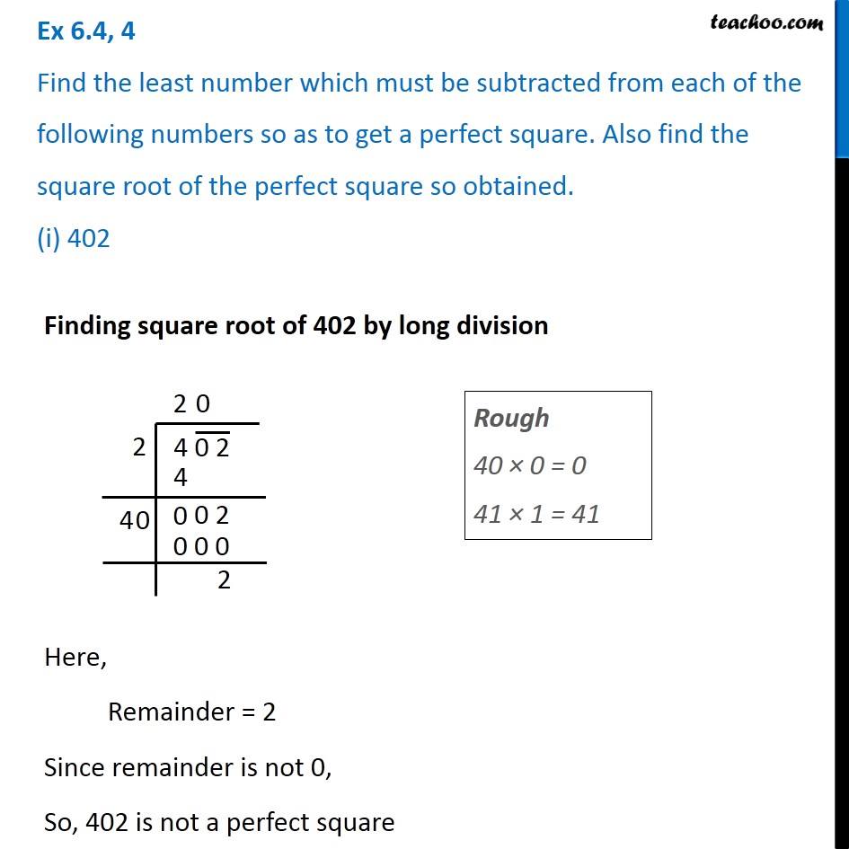 Ex 6.4, 4 - Find the least number which must be subtracted from