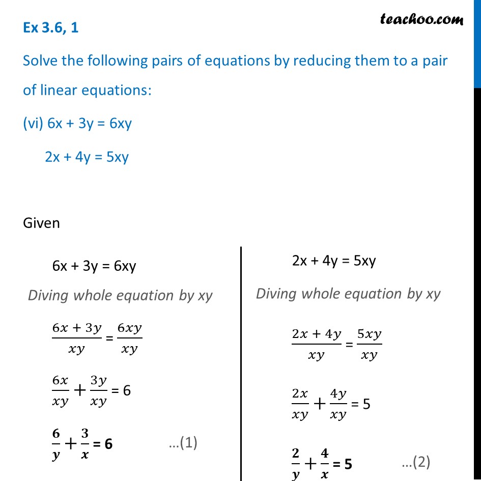 Ex 3.6, 1 (v) and (vi) - Chapter 3 Class 10 Pair of Linear Equations in Two Variables - Part 6