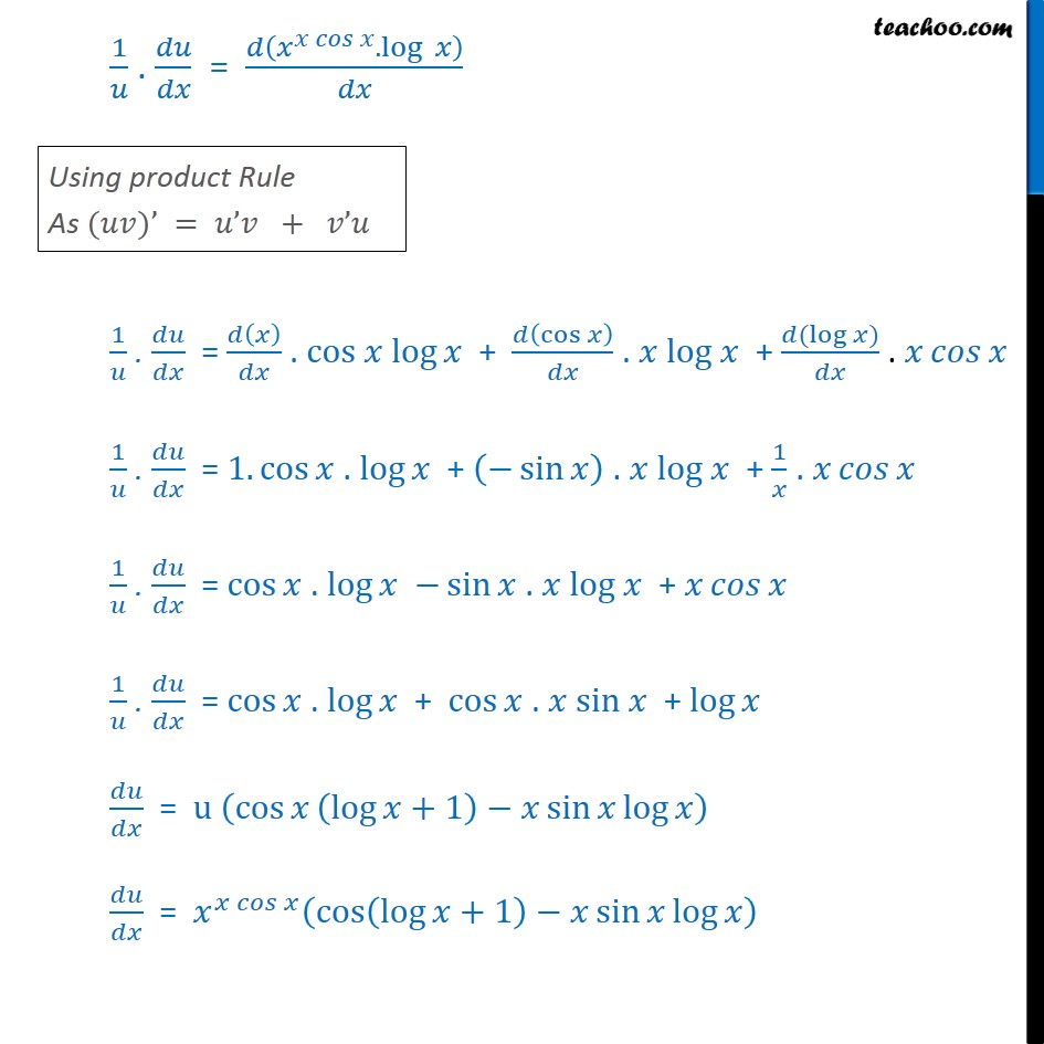 Ex 5.5, 10 - Differentiate x x cosx + x2+1/x2-1 - CBSE - Ex 5.5