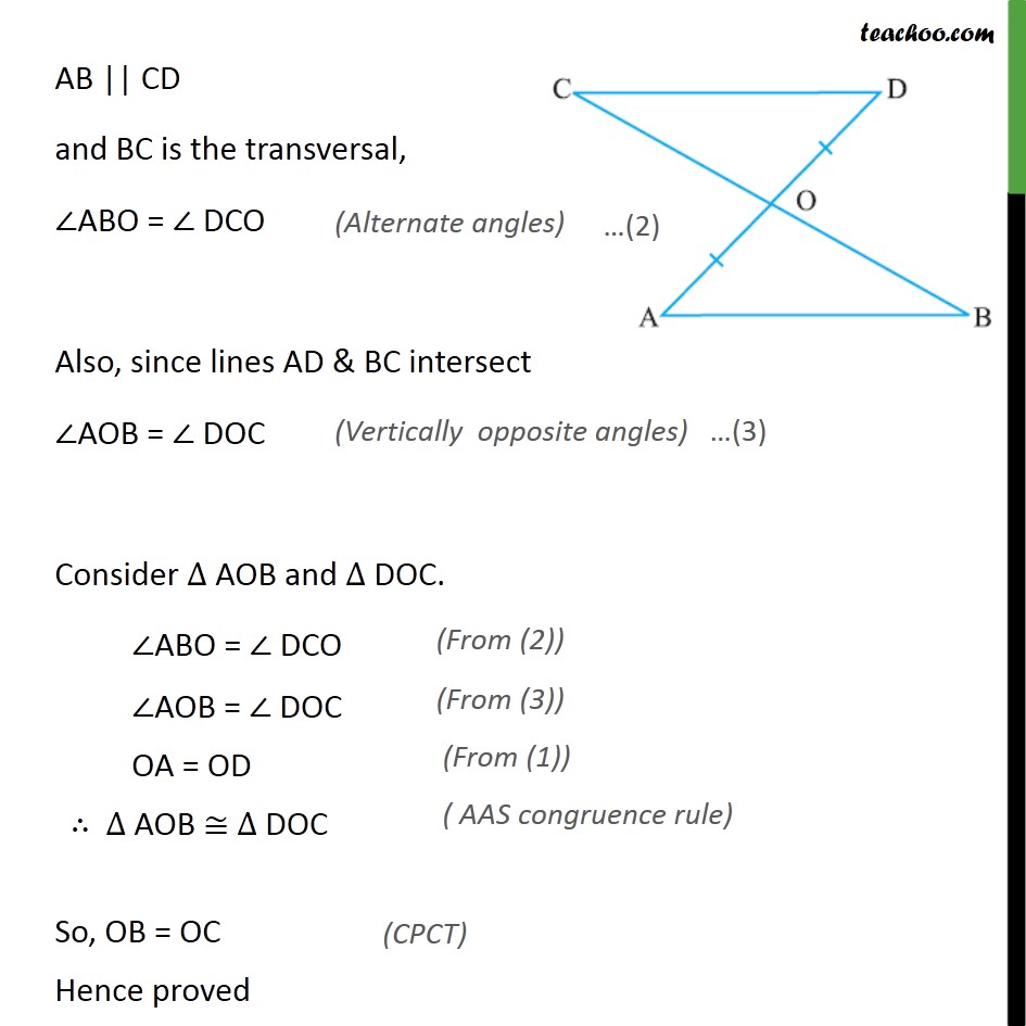 Example 3 - Line-segment AB is parallel to CD. O is - Examples