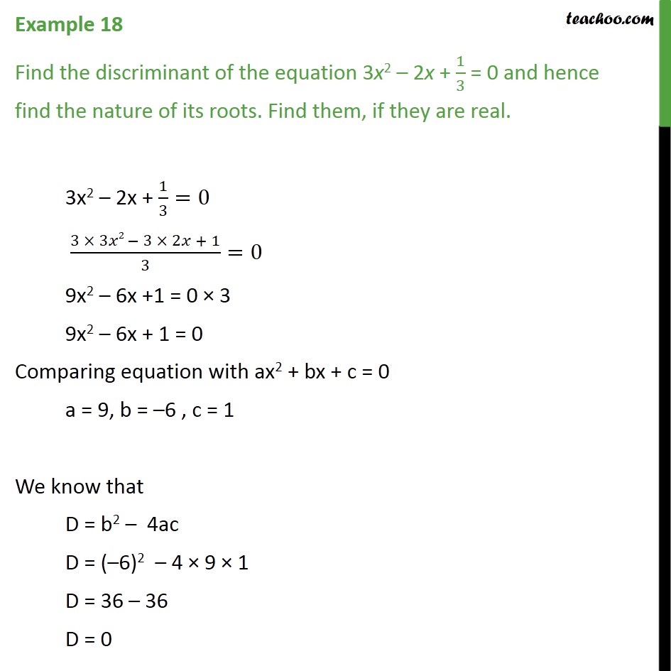 example-18-find-discriminant-of-3x2-2x-1-3-0-and