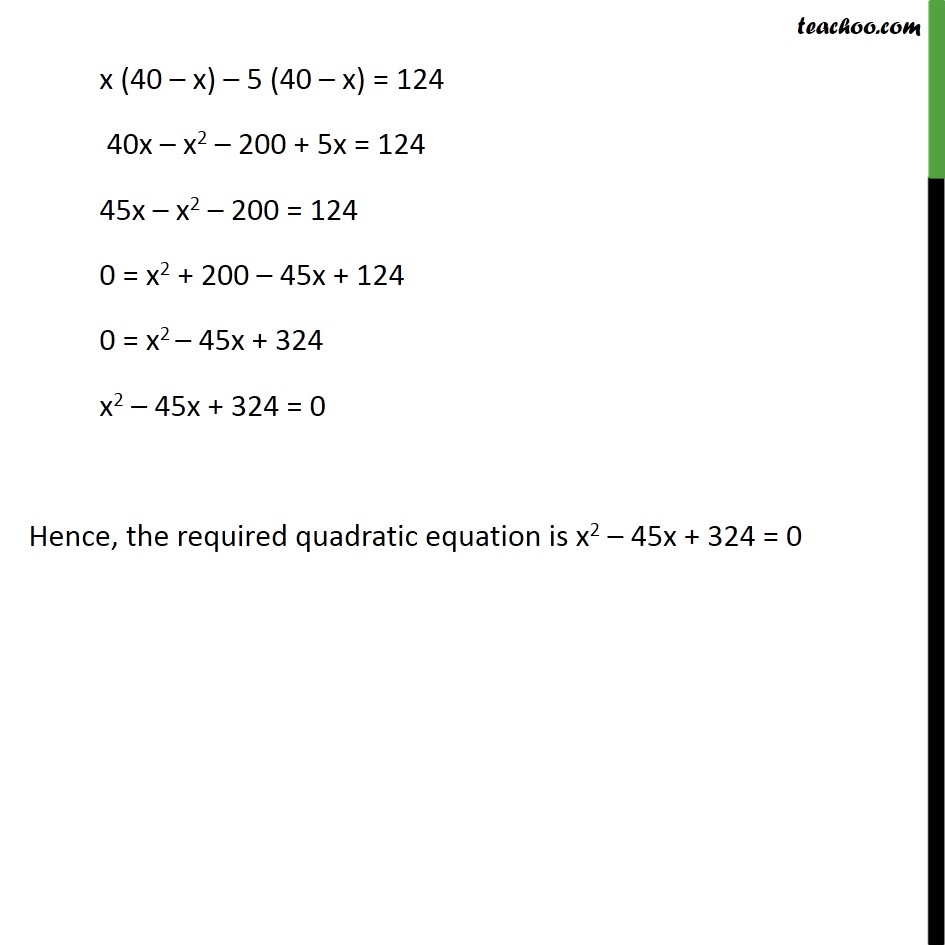 Example 1 - Chapter 4 Class 10 Quadratic Equations - Part 2