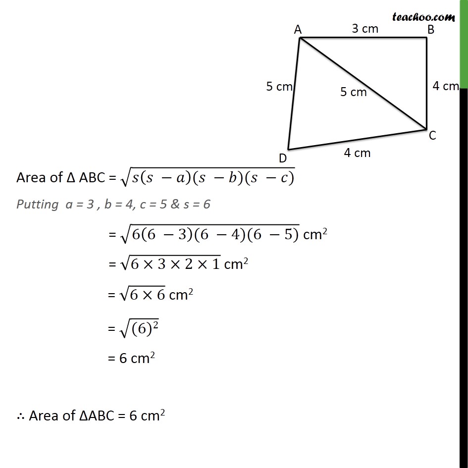 Question 2 - Find Area Of A Quadrilateral ABCD In Which - Area Of Quad