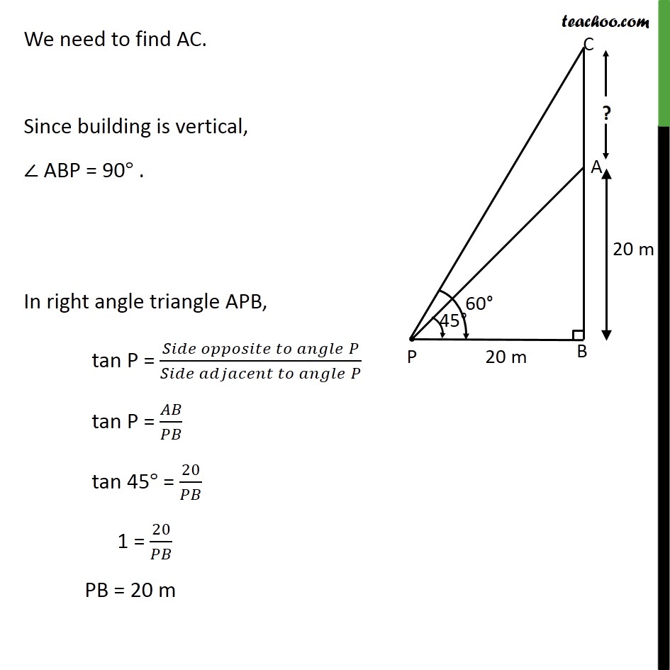 Ex 9.1, 7 - Chapter 9 Class 10 Some Applications of Trigonometry - Part 2
