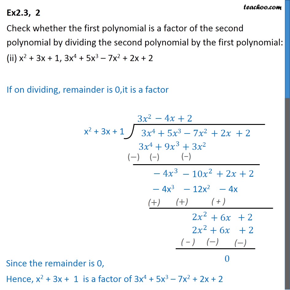 check-if-x2-3x-1-if-a-factor-of-3x4-5x3-7x2-2x-2-teachoo