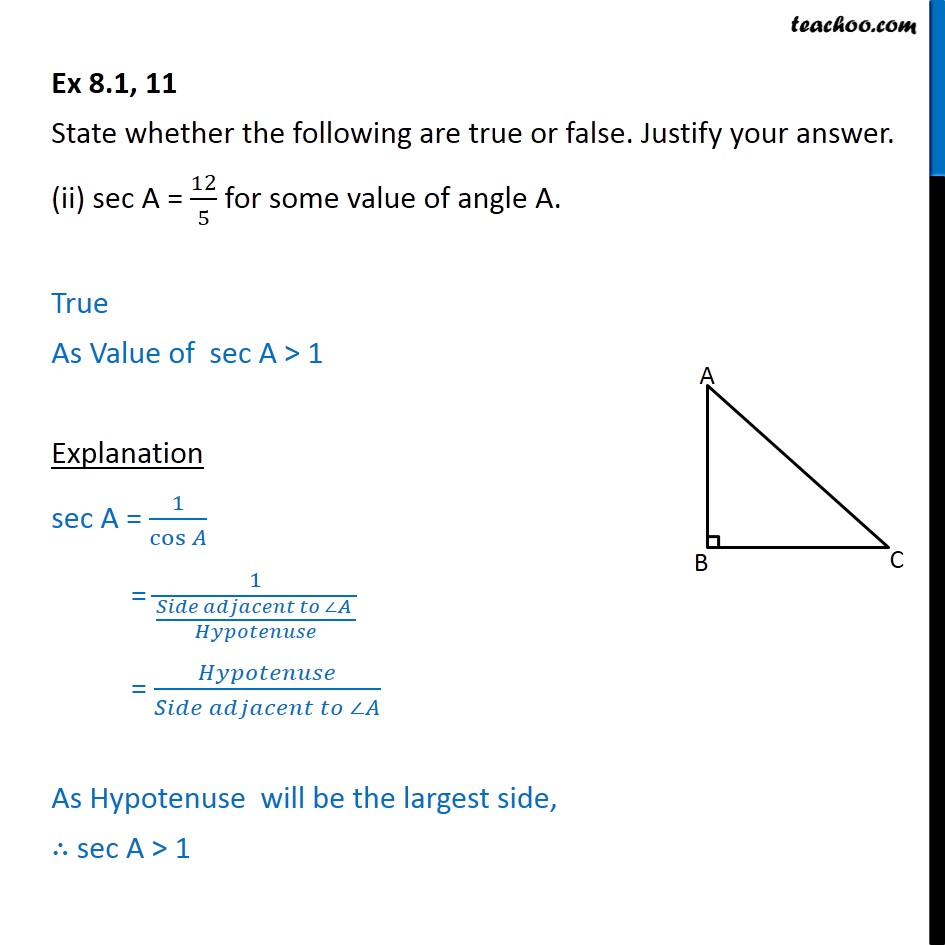 Ex 8.1, 11 - Chapter 8 Class 10 Introduction to Trignometry - Part 3