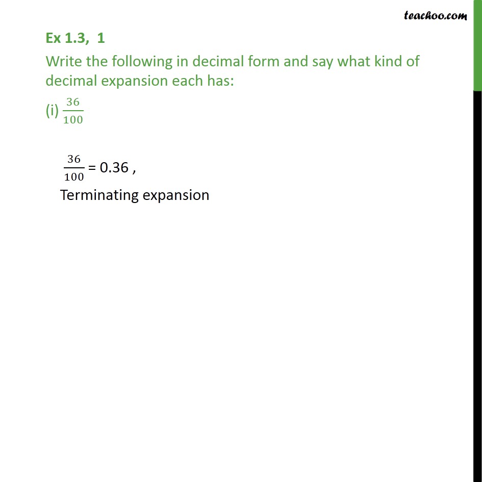 Ex 1.3,1 - Write the following in decimal form and say - Finding decimal expansion