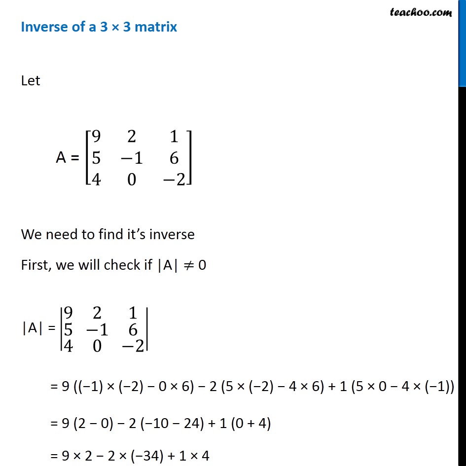 Finding inverse of matrix using adjoint - Part 10