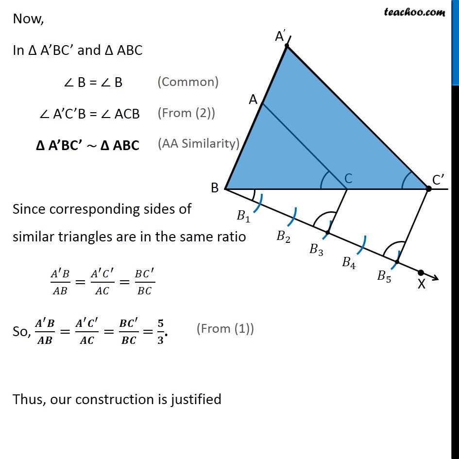 Example 2 Construct similar triangle. Scale factor 5/3 Chapter 11