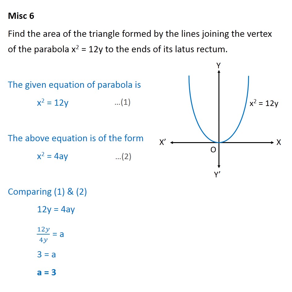 Misc 6 - Find area of triangle formed by the lines joining