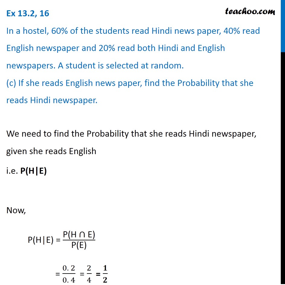 Ex 13.2, 16 - Chapter 13 Class 12 Probability - Part 4