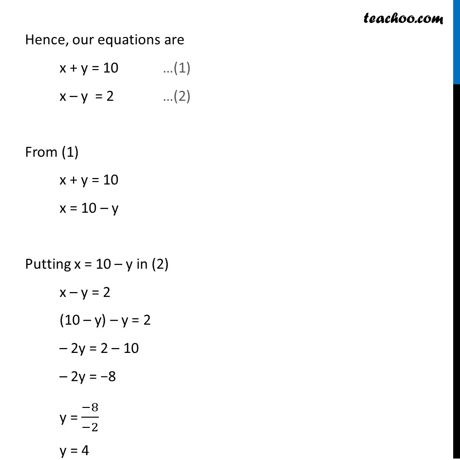 Ex 3.6, 2 (i) - Chapter 3 Class 10 Pair of Linear Equations in Two Variables - Part 3