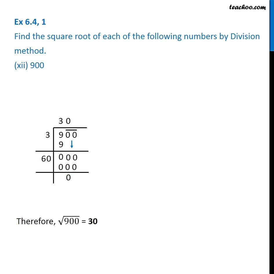 How To Find Square Root By Division Method Of 6 Digit Number