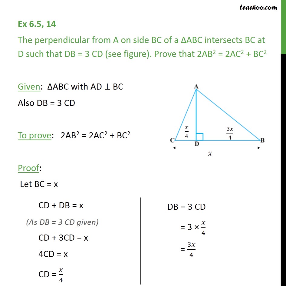 Question 14 - The Perpendicular From A On Side BC Of A ABC