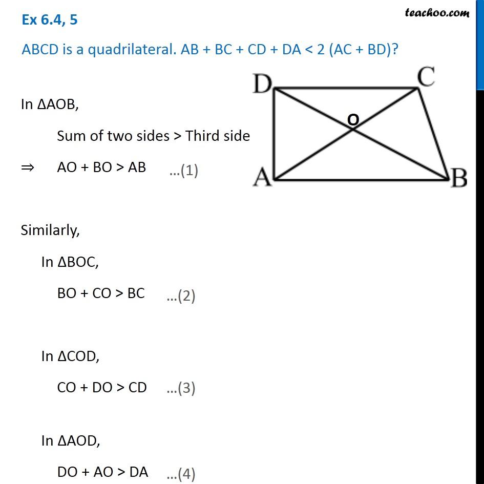 Ex 64 5 Abcd Is Quadrilateral Is Ab Bc Cd Da 8089
