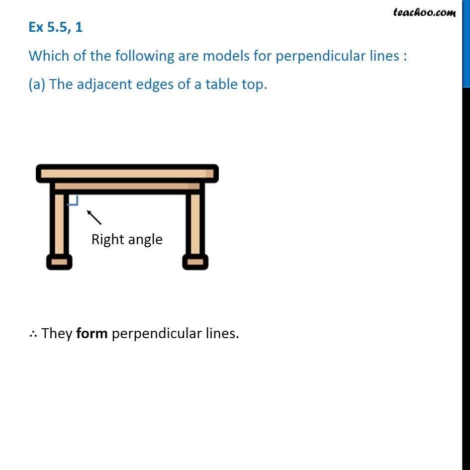 Ex 5.5, 1 - Which are models for perpendicular lines (a) The adjacent