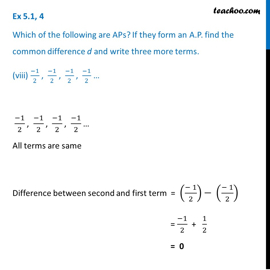 Ex 5.1, 4 (vi) - (x) - Chapter 5 Class 10 Arithmetic Progressions - Part 6