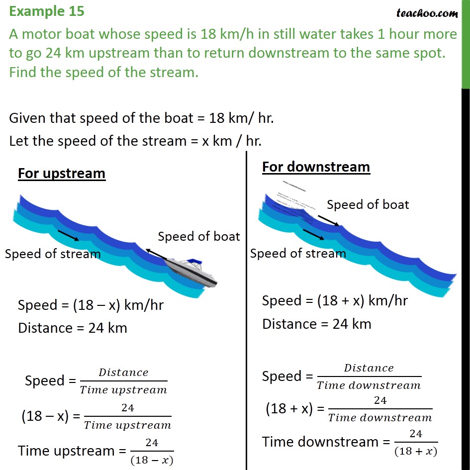 a motorboat whose speed is 18