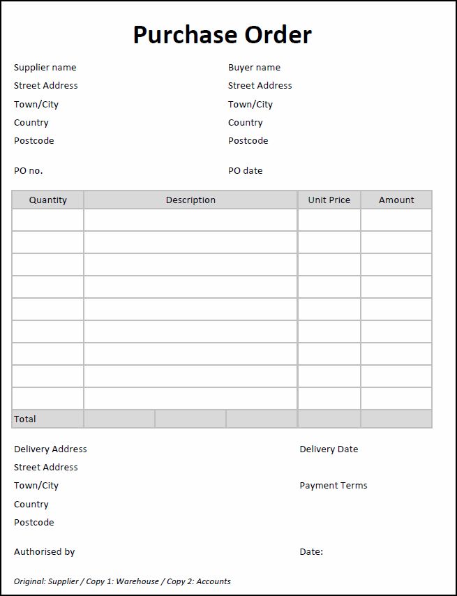 Purchase Orders - Job and Business Documents