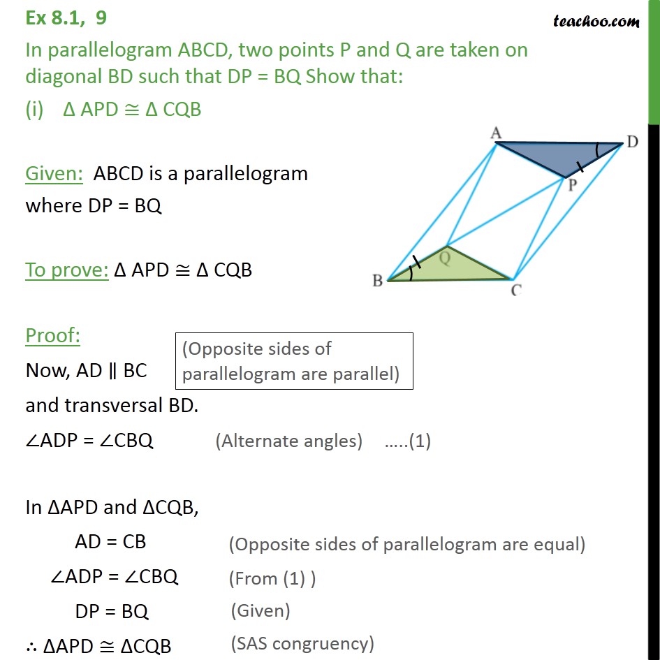 given parallelogram abcd