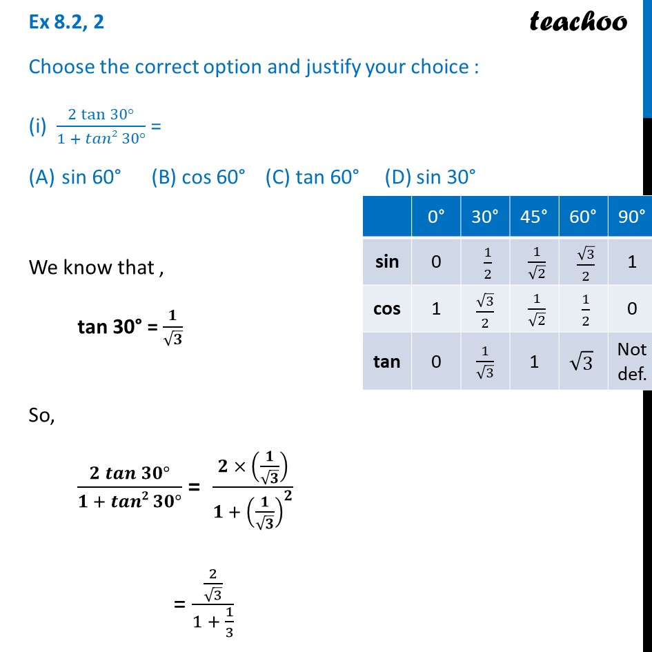 ex-8-2-2-i-mcq-2-tan-30-1-tan-2-30-with-video-teachoo