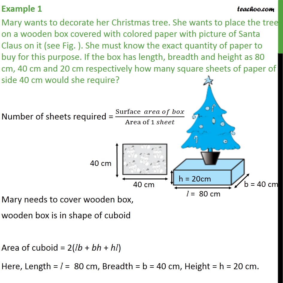 Example 1 - Mary wants to decorate her Christmas tree - Examples