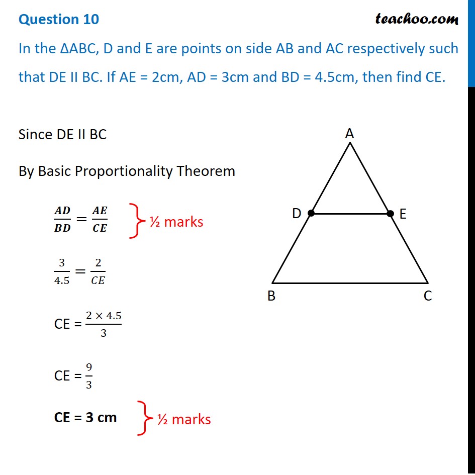 In the ABC, D and E are points on side AB and AC respectively such