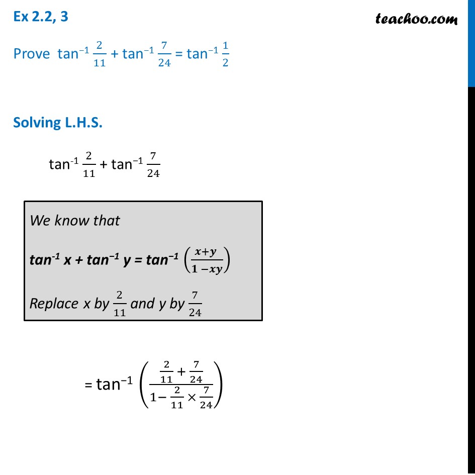 Question 1 Prove Tan 1 2 11 Tan 1 7 24 Tan 1 1 2 Formulae Base