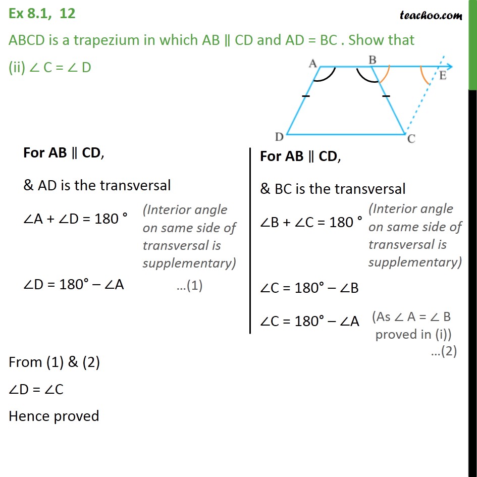 Ex 8.1, 12 - Chapter 8 Class 9 Quadrilaterals - Part 3