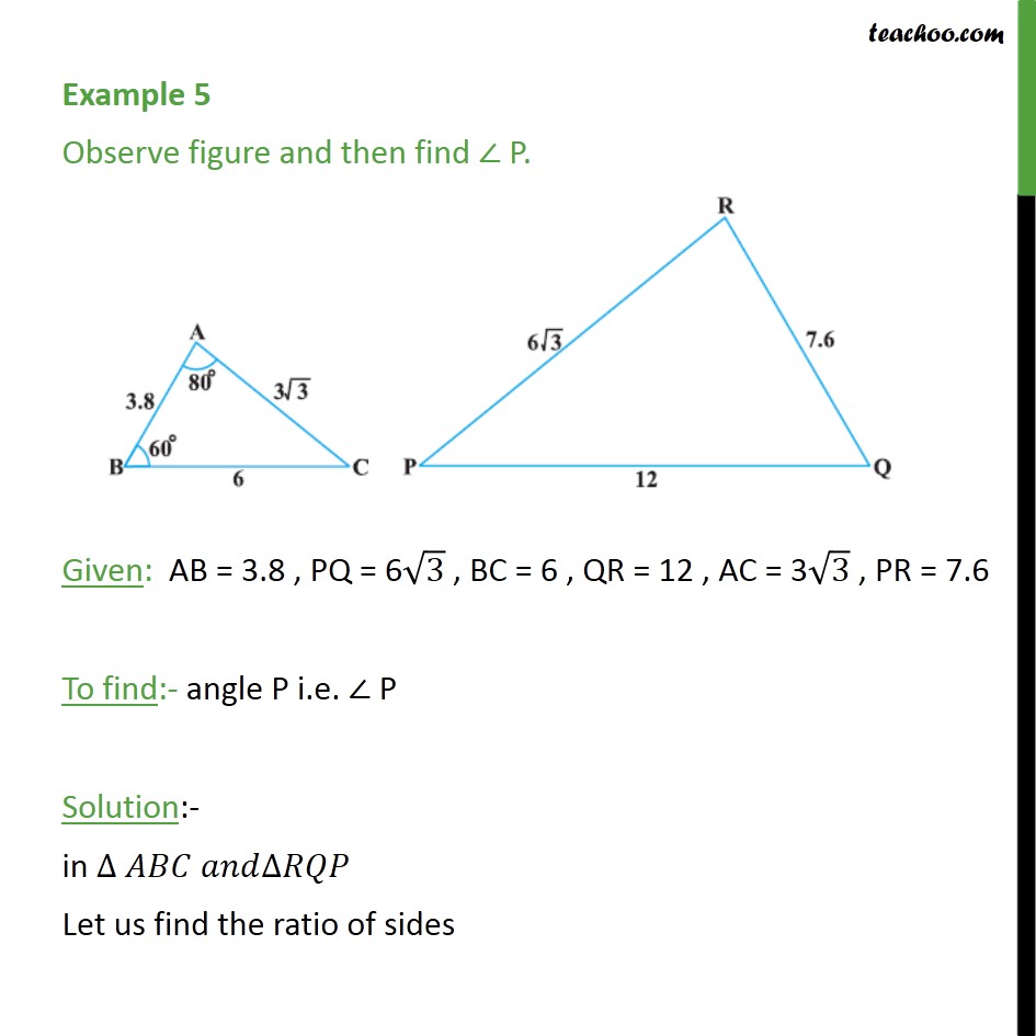 Example 5 - Observe Figure And Then Find Angle P. - Examples