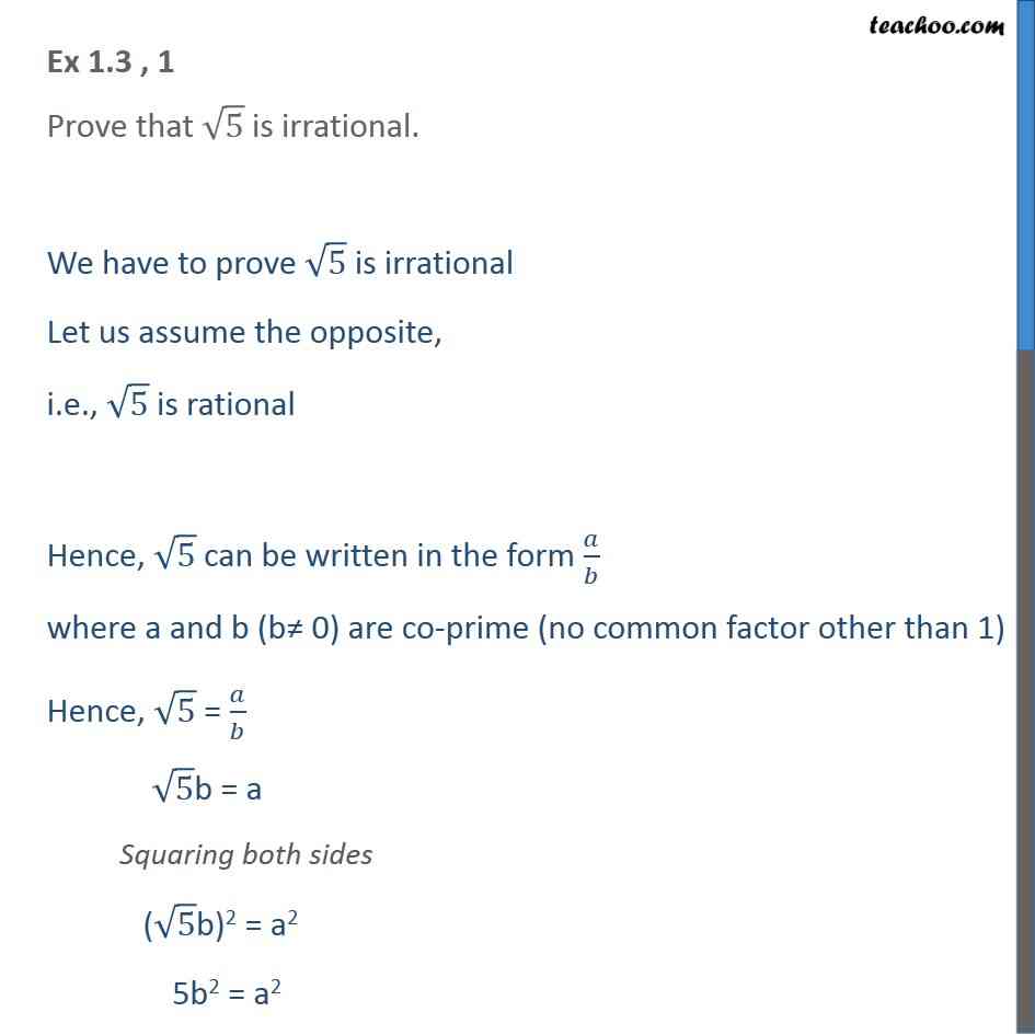 prove-that-root-5-is-irrational-with-video-teachoo-ex-1-3