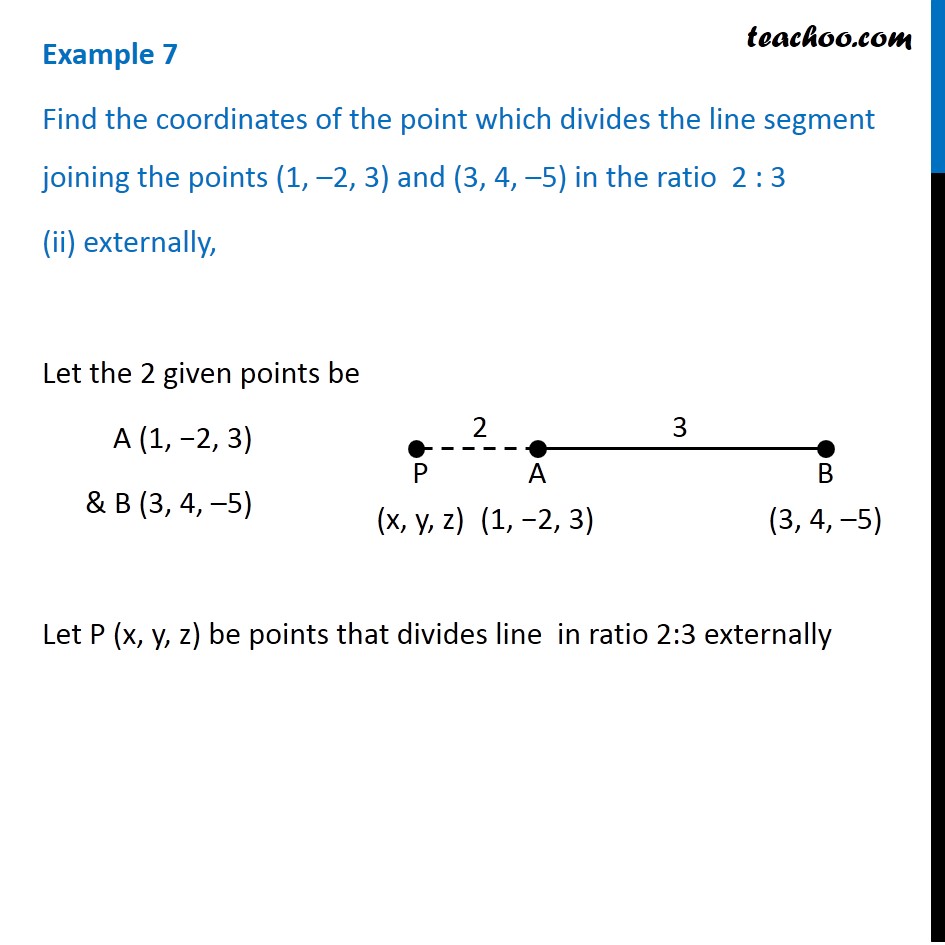 Example 7 - Find coordinates of point which line in ratio 2:3 external