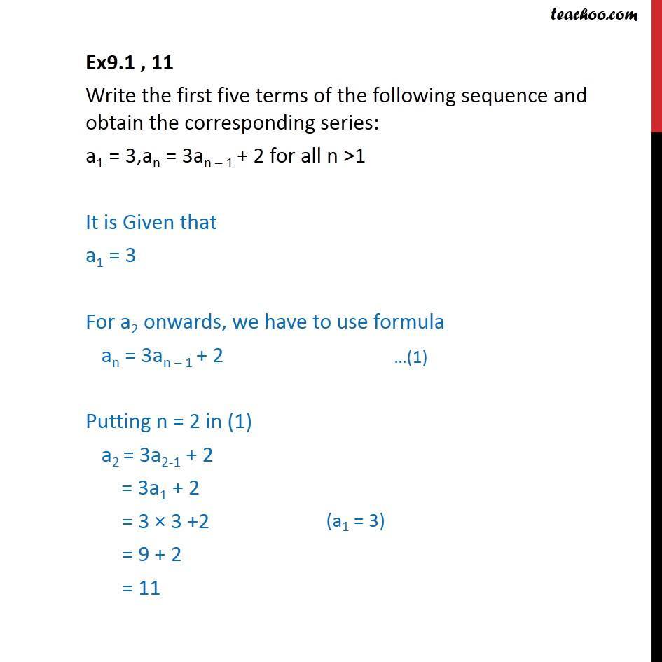 ex-8-1-11-write-five-terms-series-a1-3-an-3an-1-2