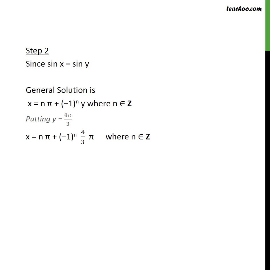 Example Find Solution Of Sin X Root 3 2 Class 11