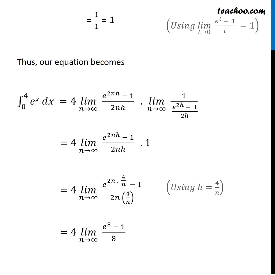 Question 6 - Integrate (x + e2x) dx from 0 to 4 by limit as a sum