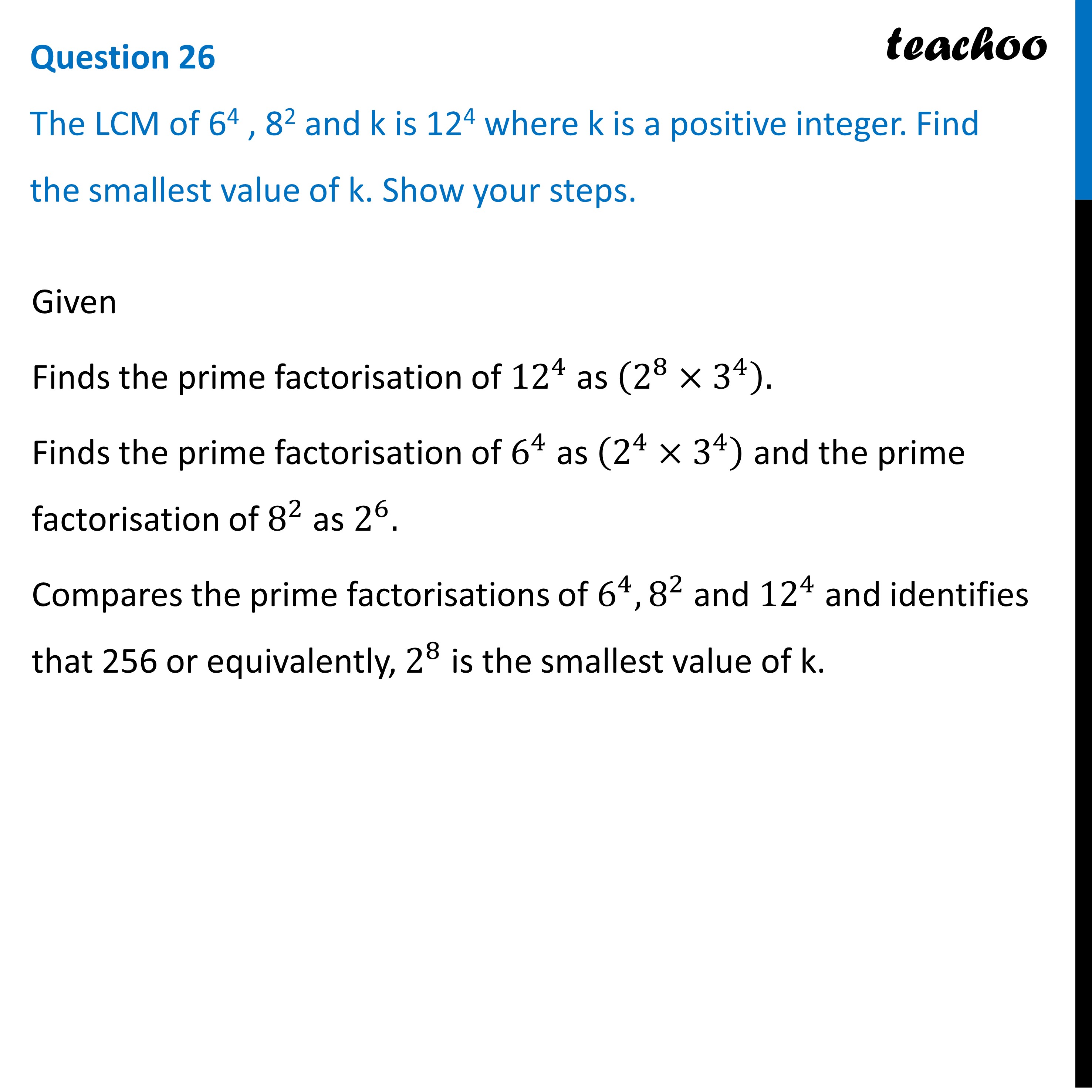 the-lcm-of-64-82-and-k-is-12-4-where-k-is-a-positive-integer