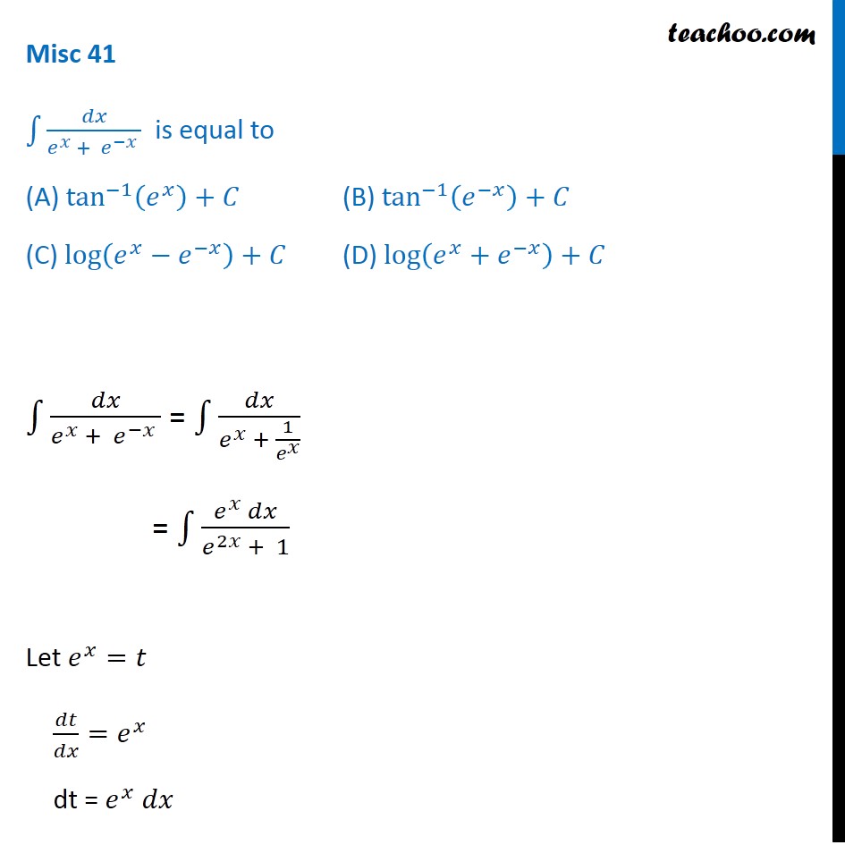 misc-41-mcq-class-12-integration-dx-ex-e-x-is-equal