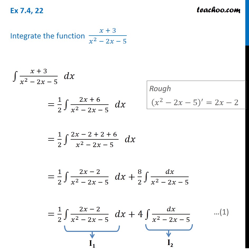 Ex 7.4, 22 - Integrate x + 3 / x^2 - 2x - 5 - Class 12 NCERT