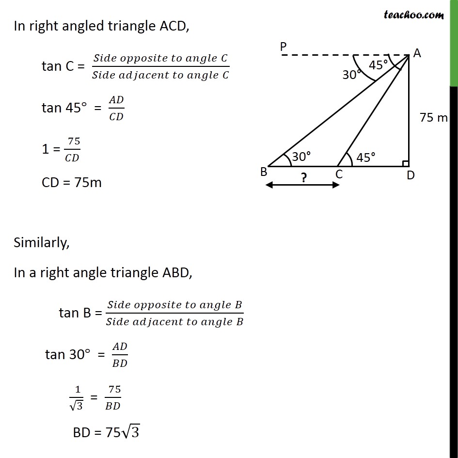 Ex 9.1, 13 - Chapter 9 Class 10 Some Applications of Trigonometry - Part 3