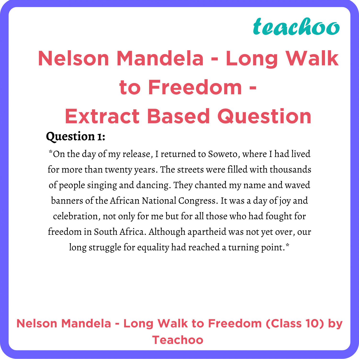 what is the essay a long walk to freedom about