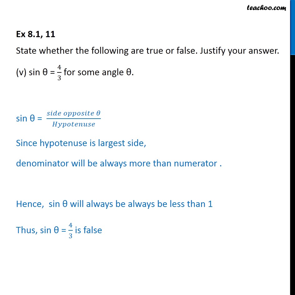 Ex 8.1, 11 - Chapter 8 Class 10 Introduction to Trignometry - Part 6