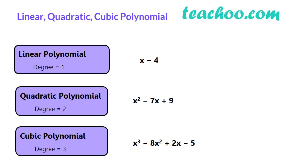 Differnet Types of Polynomial - Constant, Linear, Quadratic - Teachoo