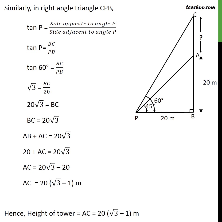Ex 9.1, 7 - Chapter 9 Class 10 Some Applications of Trigonometry - Part 3