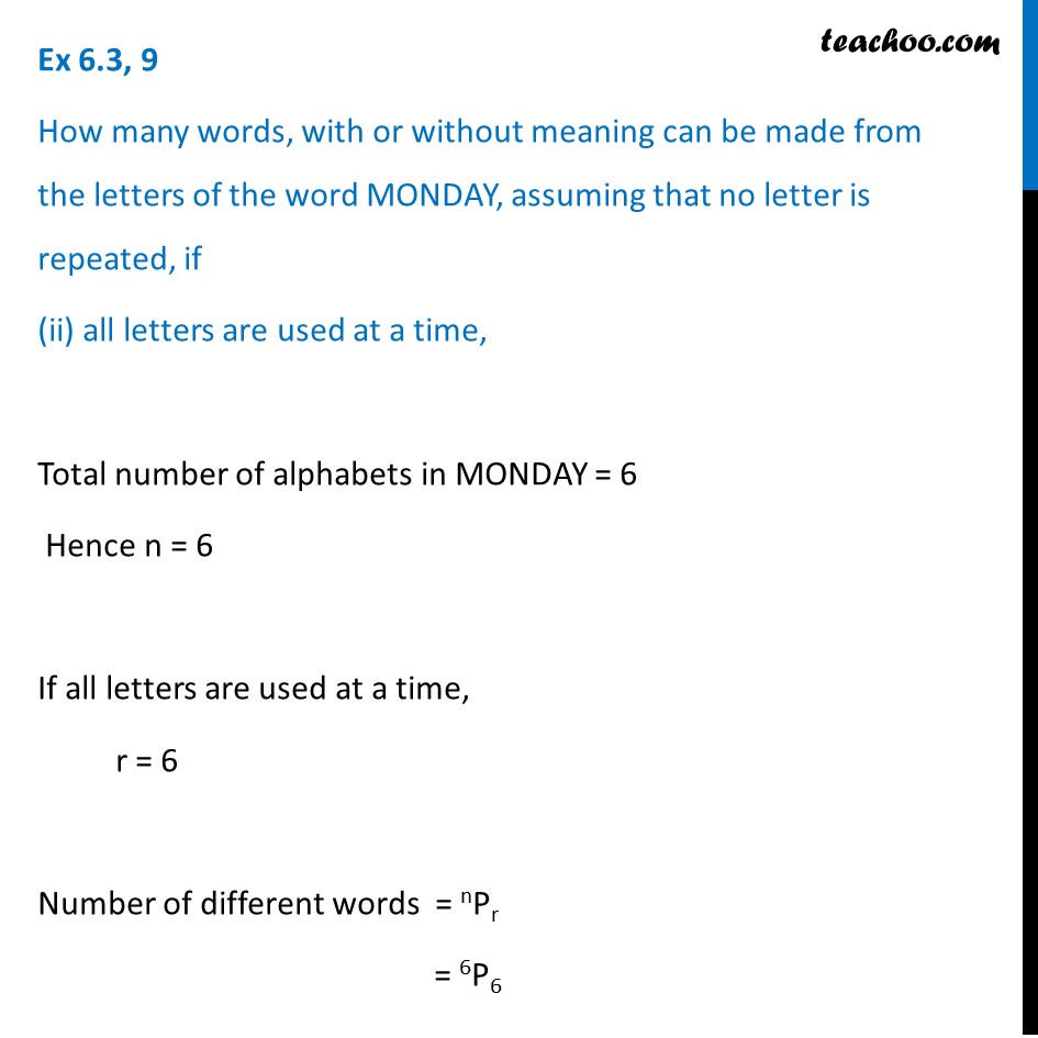 Ex 6.3, 8 - How many words can be formed using EQUATION - Ex 6.3