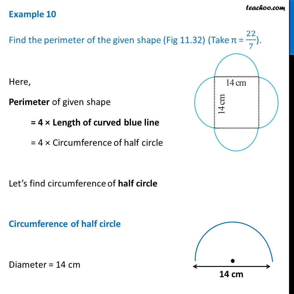 Example 10 - Find The Perimeter Of The Given Shape (Fig 11.32)